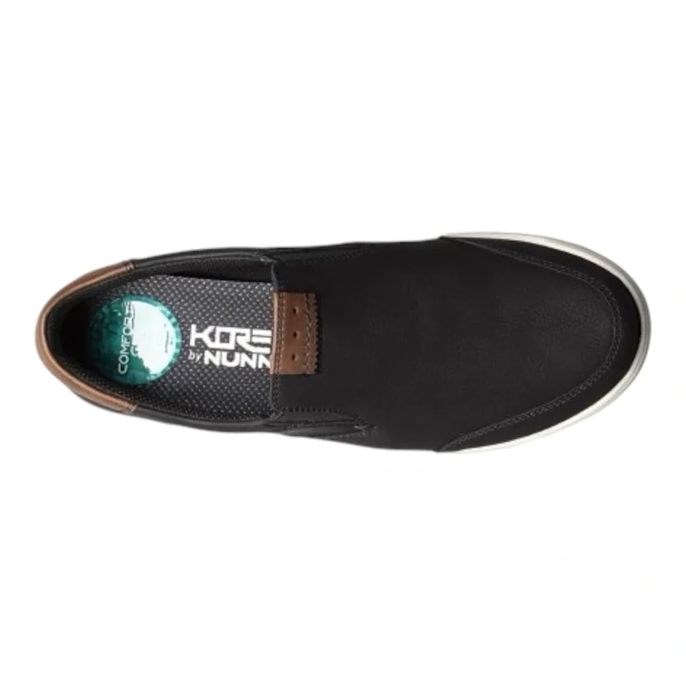 Nunn Bush Mens 84820-001 Kore Tech Black Brown Slip On Sneakers 12W Wide Fit‎